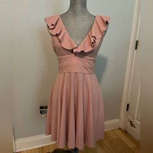 Blush Pink Low Neck Dress